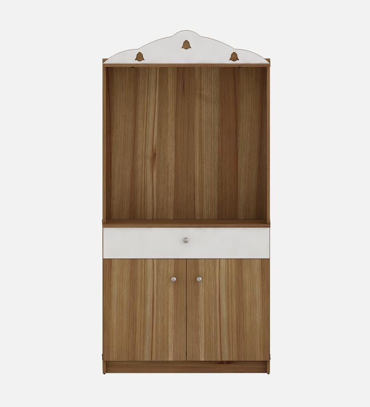 Modern Design Wooden Floor Temple with Elegant White Accent Drawers & Storage Cabinet for Home  & Office