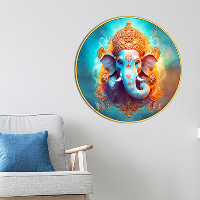 modern-divine-ganpati-round-wall-canvas-painting