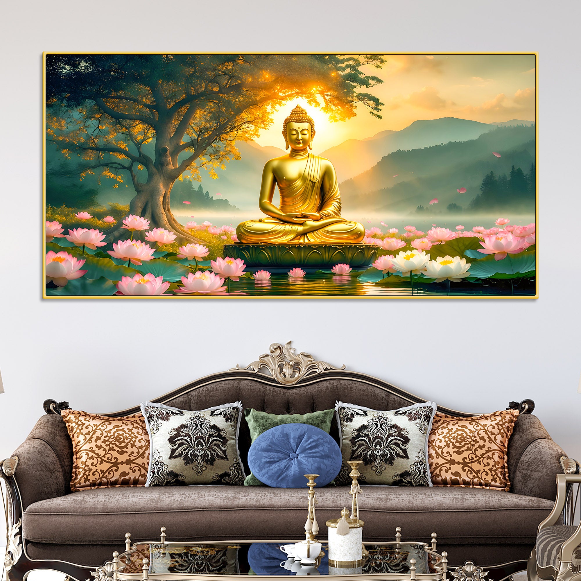 Modern Divine Gautam Buddha Painting for Wall Decoration