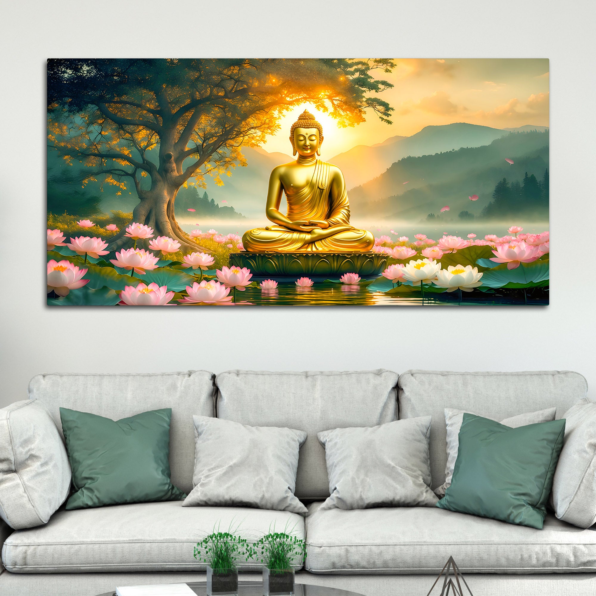 Modern Divine Gautam Buddha Painting for Wall Decoration