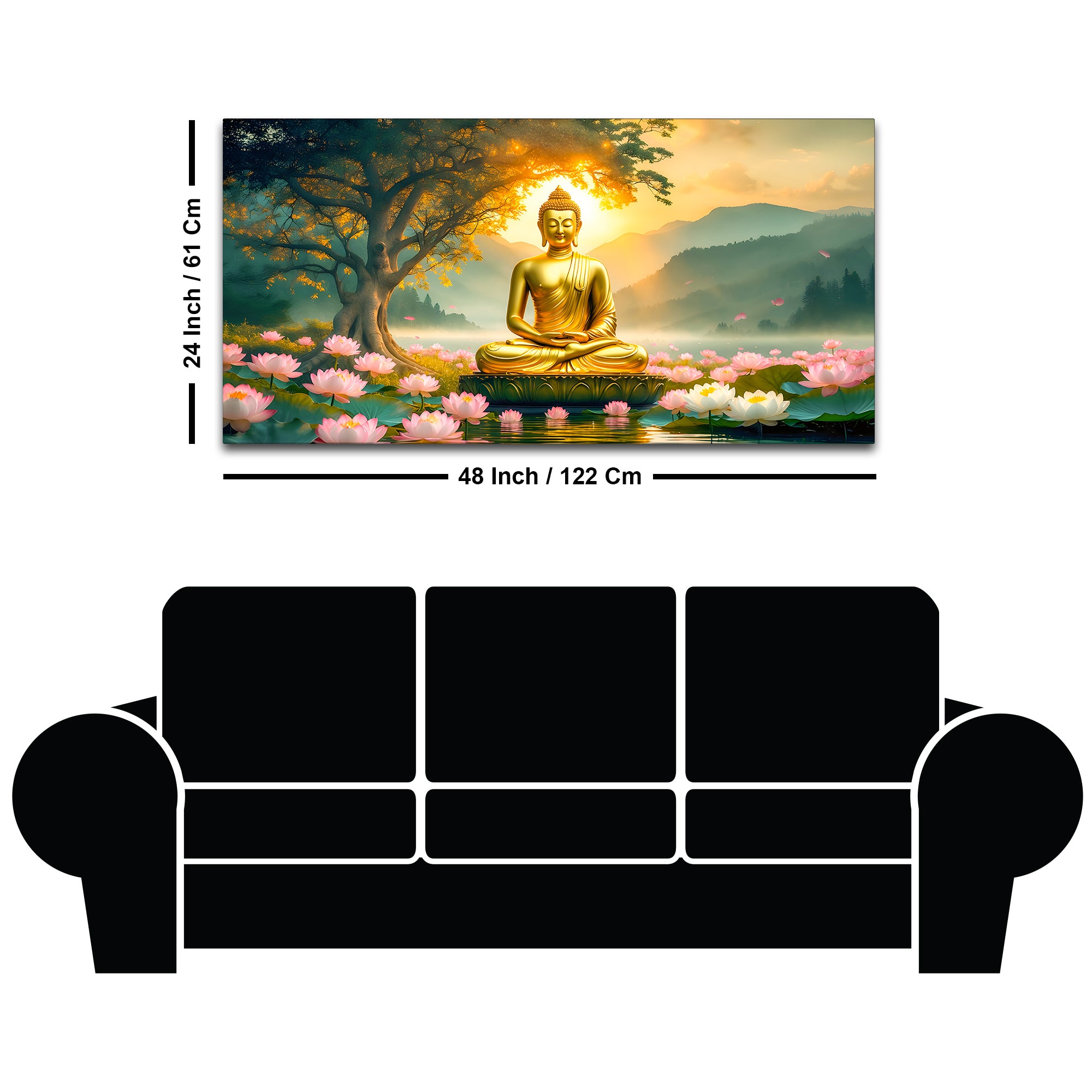 Modern Divine Gautam Buddha Painting for Wall Decoration