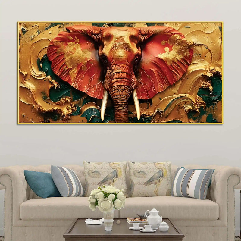 Modern Elephant Canvas Wall Artwork Painting for Luxury Interiors