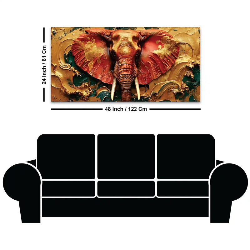 Modern Elephant Canvas Wall Artwork Painting for Luxury Interiors