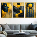 Modern Floating Acrylic Wall Painting Set of 3