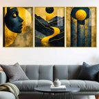 Modern Floating Acrylic Wall Painting Set of 3
