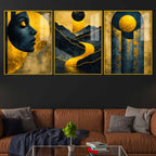 Modern Floating Acrylic Wall Painting Set of 3