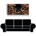 Modern Floral Abstract Deer Canvas Painting for Living Room