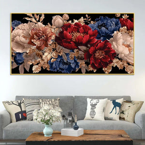Modern Floral Canvas Painting for Home Decoration
