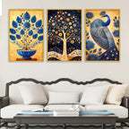 Modern Floral Canvas Wall Art Painting Set of Three
