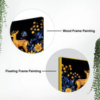 Modern Floral Deer Canvas Wall Abstract Luxury Painting for Home Interiors