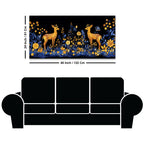 Modern Floral Deer Canvas Wall Abstract Luxury Painting for Home Interiors