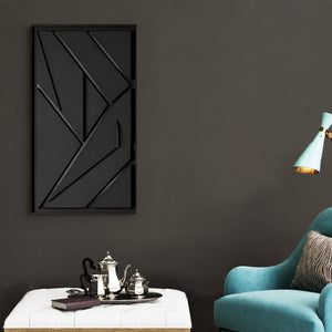 Modern Geometric Black and Gold Lines 3D Wall Art Home Decor