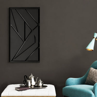 Modern Geometric Black and Gold Lines 3D Wall Art Home Decor