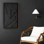 Modern Geometric Black and Gold Lines 3D Wall Art Home Decor