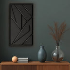 Modern Geometric Black and Gold Lines 3D Wall Art Home Decor
