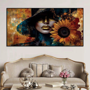 Modern Glam Woman Canvas Painting for Luxury Interiors