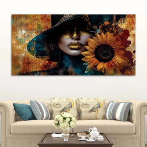Modern Glam Woman Canvas Painting for Luxury Interiors