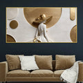 Modern Glamorous Woman with Elegant Golden Hat 3D Canvas Wall Painting