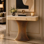 Modern Gold Pedestal Console Table