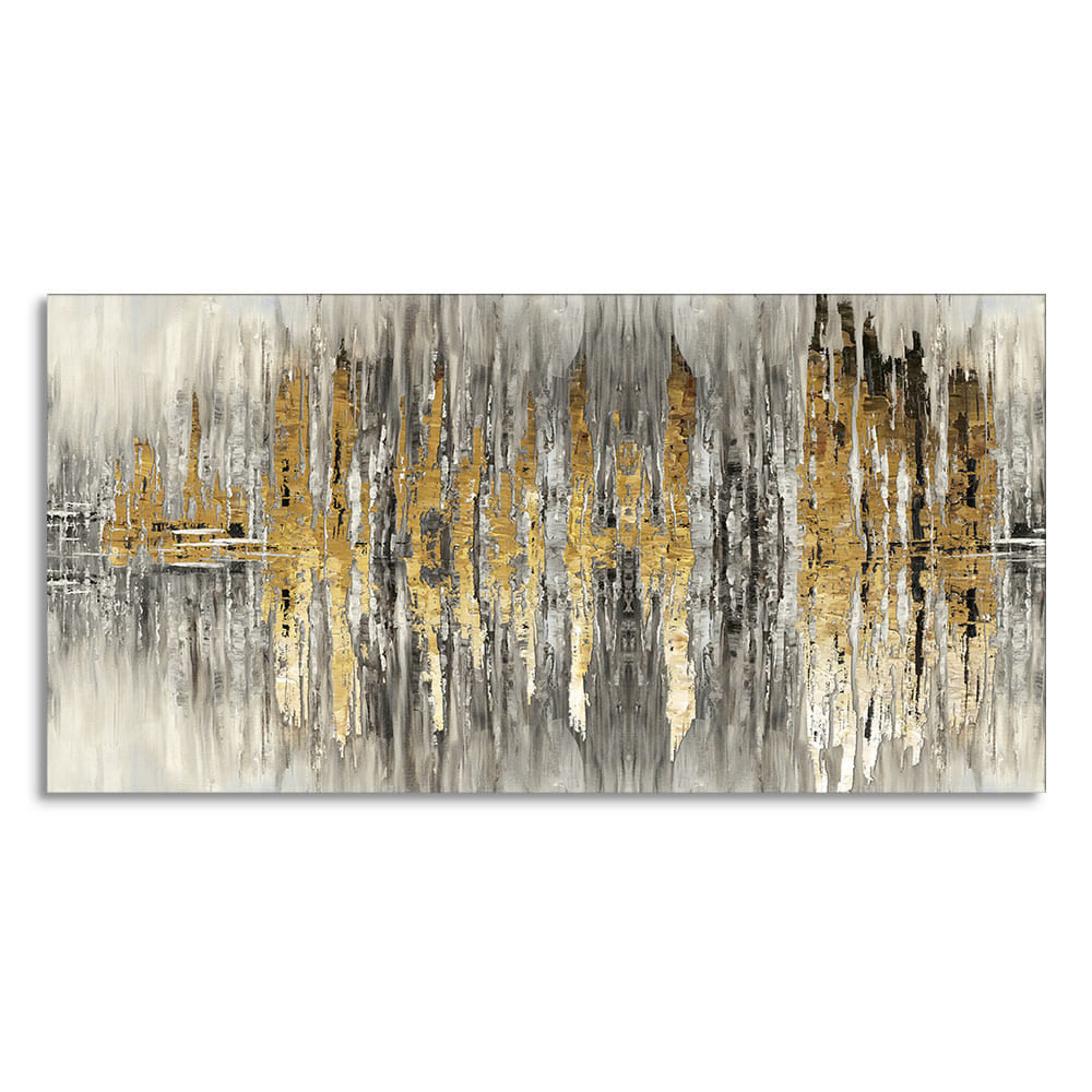 Modern Golden Abstract Design Premium Canvas Wall Painting