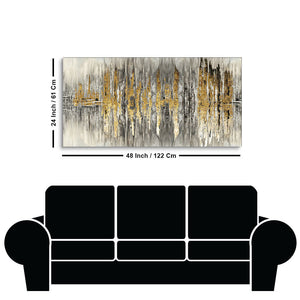 Modern Golden Abstract Design Premium Canvas Wall Painting