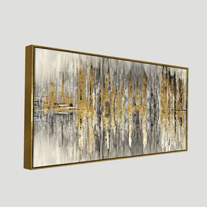 Modern Golden Abstract Design Premium Canvas Wall Painting