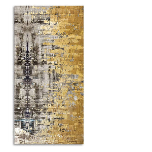 Modern Golden Abstract Textured Art Canvas Wall Painting