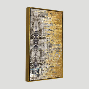 Modern Golden Abstract Textured Art Canvas Wall Painting