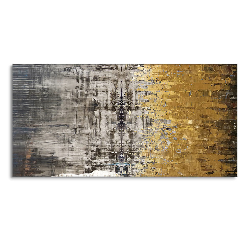 Modern Golden Abstract Textured Premium Canvas Wall Painting