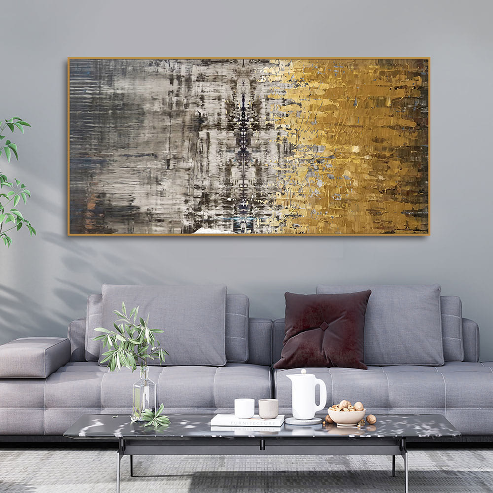 Modern golden abstract painting