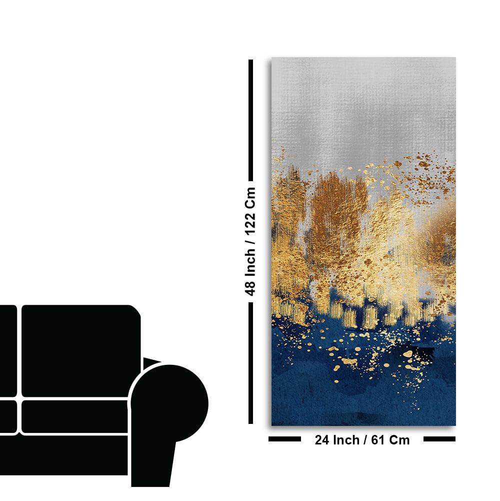 Modern Golden Art Textured Design Canvas Wall Painting