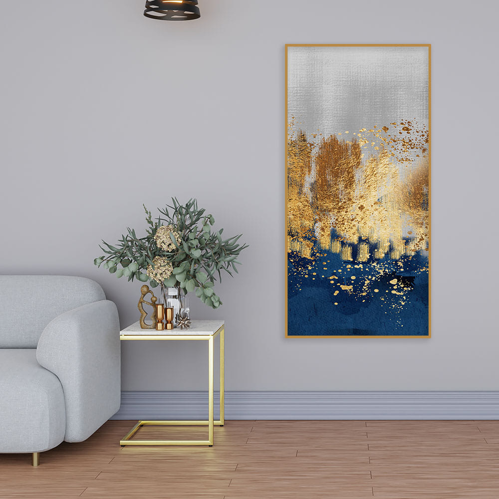 Modern Golden Art Textured Design Canvas Wall Painting