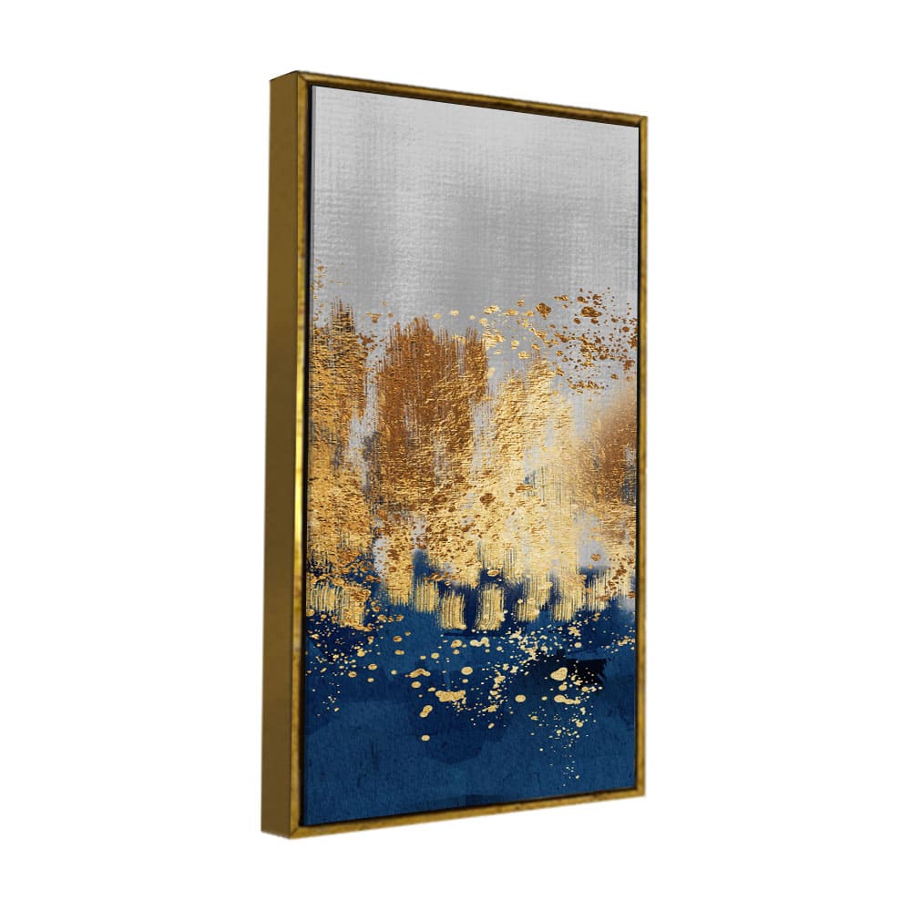 Modern Golden Art Textured Design Canvas Wall Painting