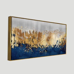 Modern Golden Art Textured Design Premium Canvas Wall Painting