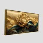 Premium golden flower print