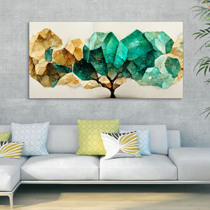 Modern Golden Tree Textured Art Canvas Wall Painting