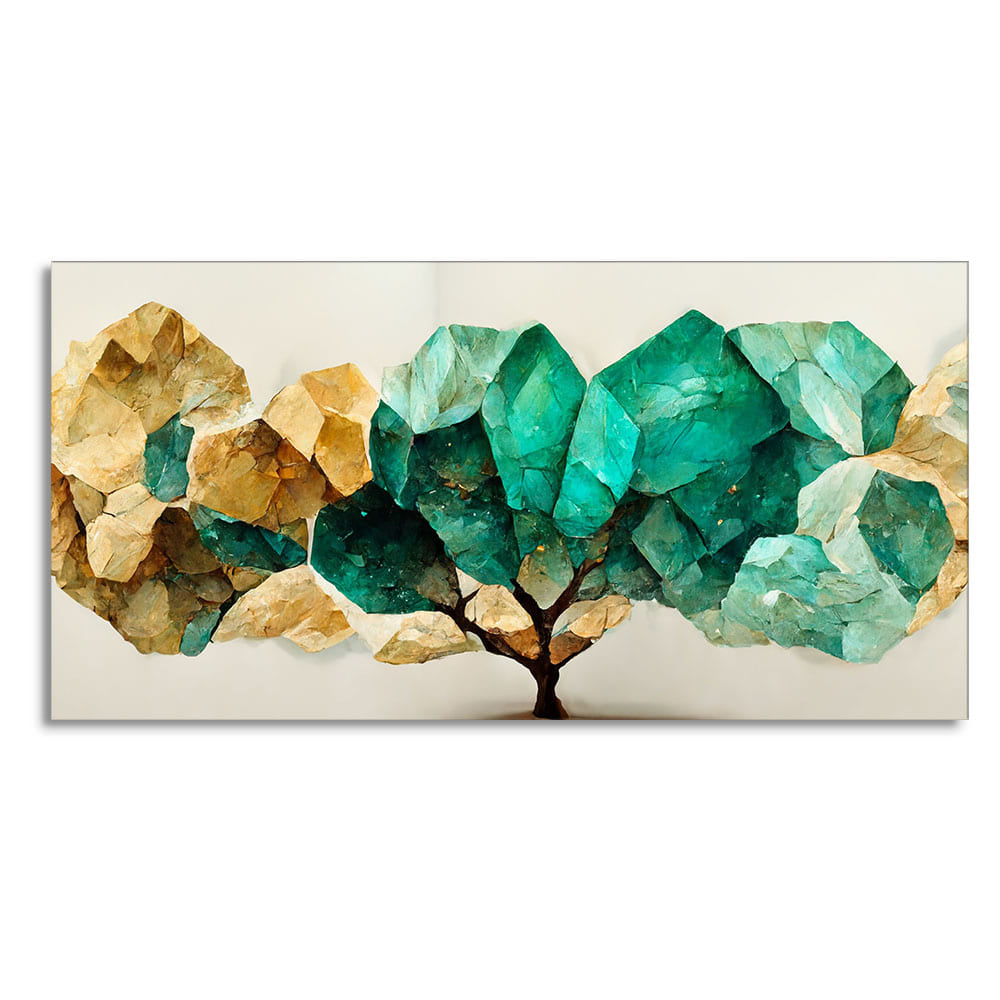 Modern Golden Tree Textured Art Canvas Wall Painting