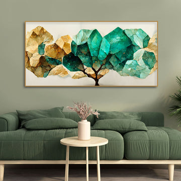 Modern Golden Tree Textured Art Canvas Wall Painting