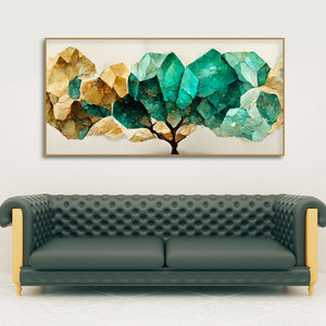 Modern Golden Tree Textured Art Canvas Wall Painting