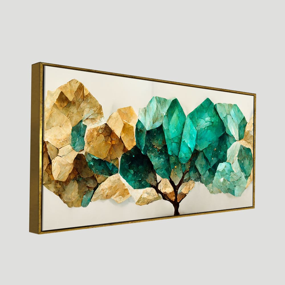 Modern Golden Tree Textured Art Canvas Wall Painting