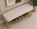 modern-gray-velvet-entryway-bench-with-shoe-rank