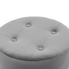 Modern Grey Adjustable Vanity Stool with Tufted Cushion