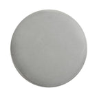 Modern Grey Velvet Pouffe with Geometric Base Design