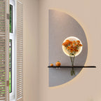Modern Half Moon LED Wall Décor with Flower Stand