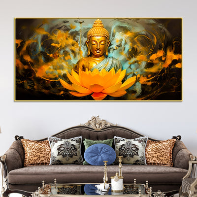 modern-home-styling-buddha-wall-painting