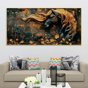 Modern Horse Canvas Wall Art Abstract Painting for Home Interiors