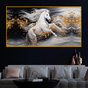 Modern Horse Crystal Glass Painting for Premium Décor