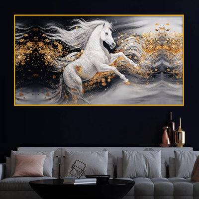 Modern Horse Crystal Glass Painting for Premium Décor
