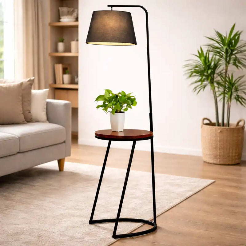 Modern House Standing Lamp With Metal Table