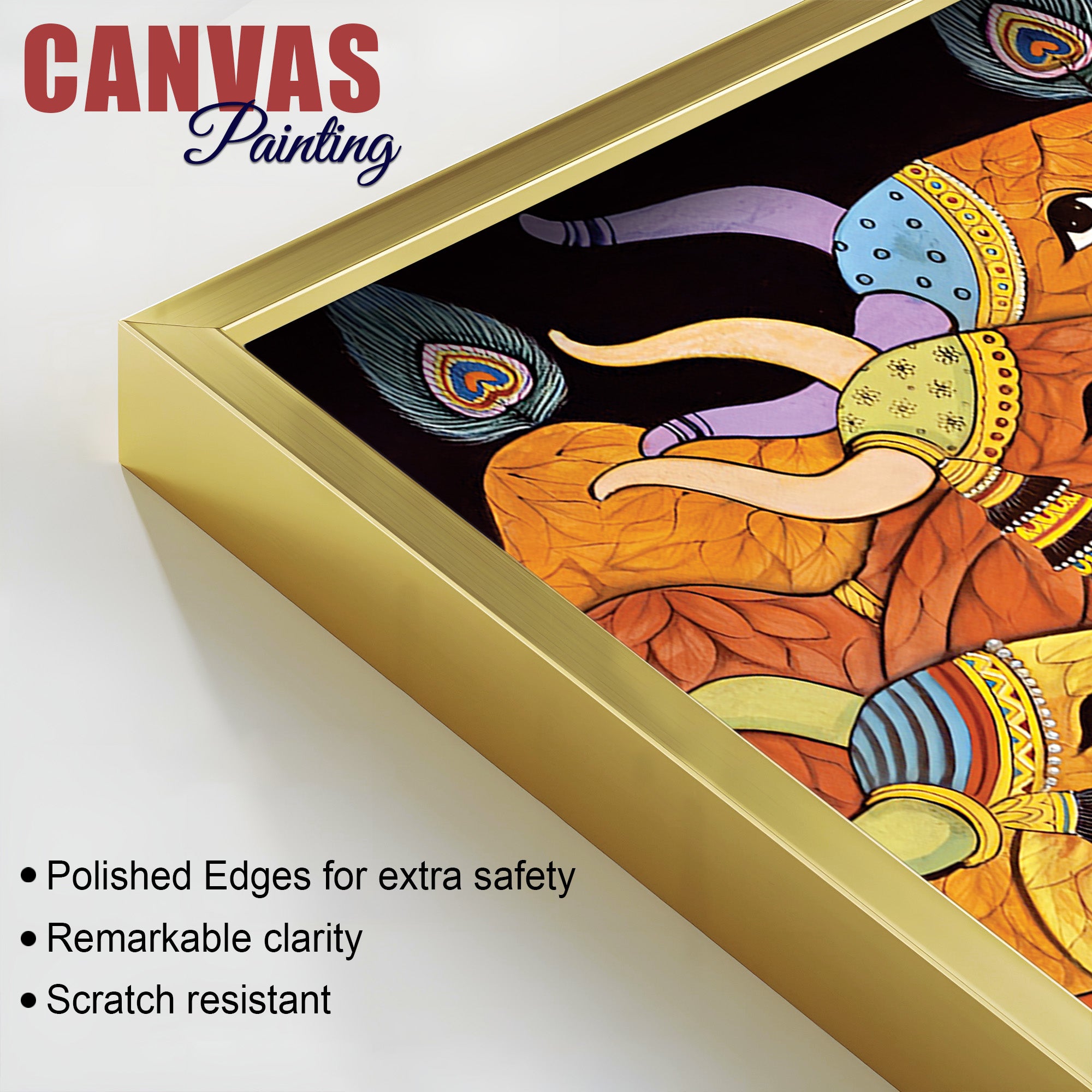 Modern Indian Folk Cow Canvas Wall Painting